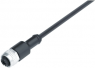 Sensor actuator cable, M12-cable socket, straight to open end, 4 pole, 5 m, PUR, black, 28 1270 050 04