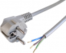 Connection line, Europe, plug type E + F, angled on open end, H05VV-F3G0.75mm², gray, 2 m