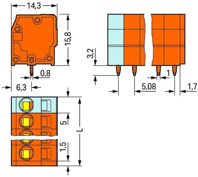 739-160 WAGO PCB Terminal Blocks Image 2