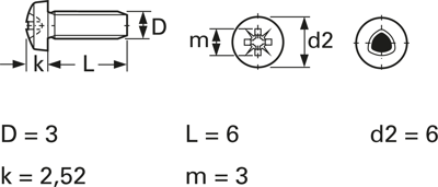 GEW.SCHRAUBE M3X6 Screws, Threaded Rods Image 3