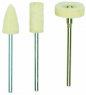 Polishing pin, 2 pieces, Ø 8 mm, shaft Ø 2.35 mm, conical, felt, 28801