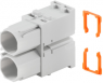 Socket contact insert, 2 pole, unequipped, crimp connection, with PE contact, 1429020000