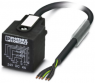 Sensor actuator cable, valve connector DIN shape A to open end, 5 pole, 10 m, PVC, black, 4 A, 1438671