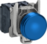 Signal light, illuminable, waistband round, blue, front ring silver, mounting Ø 22 mm, XB4BVB6EX