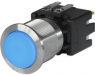 Pushbutton switch, 2 pole, silver, unlit , 12 A/250 V, mounting Ø 22.1 mm, IP64, 1241.7231.1120000