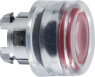 Pushbutton, illuminable, groping, waistband round, red, front ring silver, mounting Ø 22 mm, ZB4BW543
