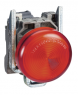 Signal light, illuminable, waistband round, red, front ring silver, mounting Ø 22 mm, XB4BV64