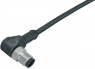 Sensor actuator cable, M12-cable plug, angled to open end, 3 pole, 5 m, PUR, black, 4 A, 77 3727 0000 50003-0500