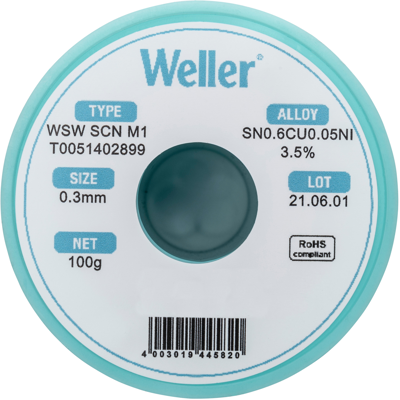 WSW SCN M1 0,3MM 100G Weller Solder Wires Image 3