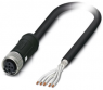 Sensor actuator cable, M12-cable socket, straight to open end, 5 pole, 5 m, PE-X, black, 4 A, 1407332