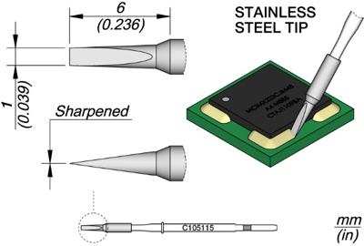 C105115 JBC Soldering tips, desoldering tips and hot air nozzles