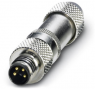 Plug, M8, 4 pole, solder connection, screw locking, straight, 1506914