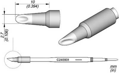 C245931 JBC Soldering tips, desoldering tips and hot air nozzles Image 1