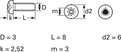 GEW.SCHRAUBE M3X8 Screws, Threaded Rods Image 3