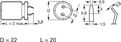 SLG476M400S1A5Q20K Teapo Electrolytic Capacitors Image 2