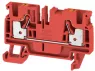 Through terminal block, push-in connection, 0.5-4.0 mm², 2 pole, 32 A, 8 kV, red, 2051220000