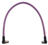 Sensor actuator cable, M12-cable plug, angled to M12-cable socket, angled, 4 pole, 0.5 m, TPE, purple, 21349091487005