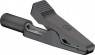 Alligator clip, black, max. 3 mm, L 42 mm, socket 2 mm, 24.0154-21