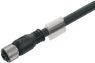 Bus line, M12-plug, straight to open end, PVC, 15 m, black