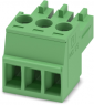 Socket header, 3 pole, pitch 3.5 mm, straight, green, 1840379