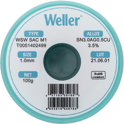 WSW SAC M1 1MM 100G Weller Solder Wires Image 3