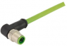 Sensor actuator cable, M12-cable plug, angled to M12-cable plug, angled, 4 pole, 0.5 m, PVC, green, 21349494405005