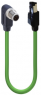 Sensor actuator cable, M12-cable plug, angled to RJ45-cable plug, straight, 4 pole, 7.5 m, PUR, black, 1.5 A, 11976
