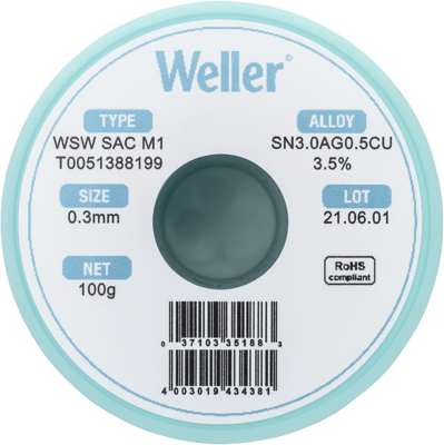 WSW SAC M1 0,3MM 100G Weller Solder Wires Image 3