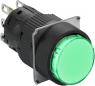 Pushbutton, illuminable, groping, 1 Form C (NO/NC), waistband round, green, front ring black, mounting Ø 16 mm, XB6EAW3B1P