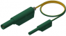Measuring lead with (4 mm plug, spring-loaded, straight) to (2 mm plug, spring-loaded, straight), 1 m, green/yellow, PVC, 1.0 mm², CAT II