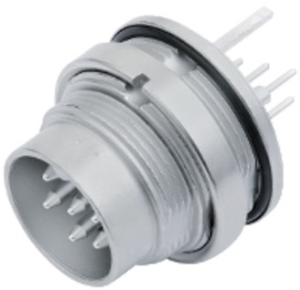 Panel plug, 12 pole, THT, screw locking, straight, 09 0131 290 12