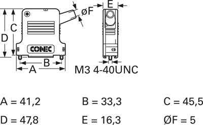 165X14569XE CONEC D-Sub Housings Image 2