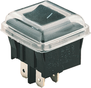 Protective cap, (L x W x H) 28 x 25 x 8 mm, transparent, for rocker switch, 203.090.011