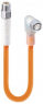 Sensor actuator cable, M8-cable plug, straight to M12-cable socket, angled, 3 pole, 0.6 m, orange, 934753001