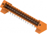 Pin header, 16 pole, pitch 3.5 mm, angled, orange, 1643470000