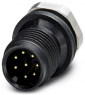 Plug, M12, 8 pole, solder connection, screw locking, straight, 1436440