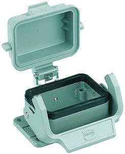 Bulkhead housing, size 6B, die-cast aluminum, longitudinal bow locking, IP65, 09300060302