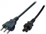 Device connection line, Italy, plug type L, straight on C7 jack, straight, black, 1.8 m