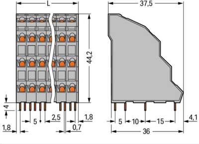 738-208 WAGO PCB Terminal Blocks Image 2