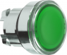 Pushbutton, illuminable, groping, waistband round, green, front ring silver, mounting Ø 22 mm, ZB4BA38