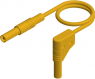 Measuring lead with (4 mm plug, spring-loaded, straight) to (4 mm plug, spring-loaded, angled), 0.5 m, yellow, PVC, 1.0 mm², CAT III