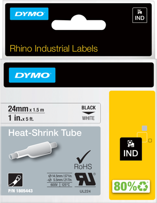 1805443 DYMO Heat shrinkable tubing Marking Image 1