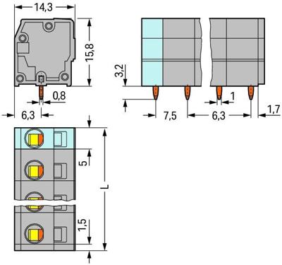 739-210 WAGO PCB Terminal Blocks Image 2