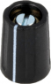 Rotary knob, 6 mm, plastic, black, Ø 13 mm, H 15 mm, A2613060