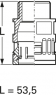 Straight hose fitting, PG29, 34.5 mm, polyamide, IP66, gray, (L) 53.5 mm