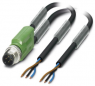Sensor actuator cable, M12-cable plug, straight to open end, 3 pole, 10 m, PUR, black, 4 A, 1694473