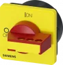 Operating toggle, four hole/front mounting, lockable in position 0, (W x H) 66 x 66 mm, red/yellow, for 3LD3, 3LD9343-3C