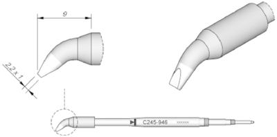 C245946 JBC Soldering tips, desoldering tips and hot air nozzles