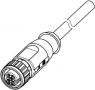 Sensor actuator cable, M12-cable socket, straight to open end, 4 pole, 10 m, PUR, black, 21347500474100