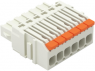 1-wire female connector, 6 pole, pitch 3.5 mm, straight, light gray, 2734-1106/327-000